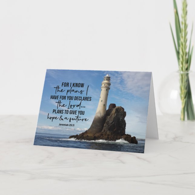 Jeremiah 29:11 I know the plans I have for you  Card (Front)