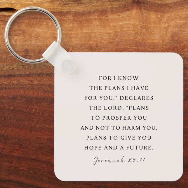 Jeremiah 29:11 I know the plans I have for you Keychain (Front)
