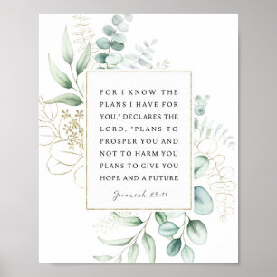 Jeremiah 29:11 I know the plans I have for you NIV Poster