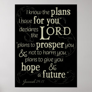 Jeremiah 29:11 I know the plans I have for you... Poster