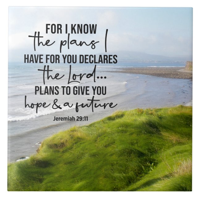 Jeremiah 29:11 I know the plans I have Irish Coast Tile (Front)