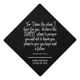 Jeremiah 29:11 Inspirational Bible Verse Graduation Cap Topper