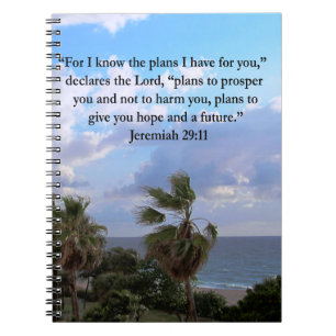 JEREMIAH 29:11 INSPIRATIONAL VERSE NOTEBOOK