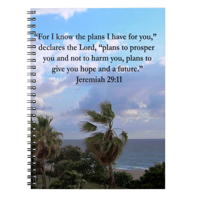 JEREMIAH 29:11 INSPIRATIONAL VERSE NOTEBOOK (Front)