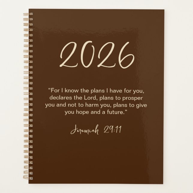 Jeremiah 29:11 Je connais les plans 2026 Année Pla (Devant)