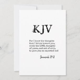 Jeremiah 29:11 KJV Bible Quote - Can Be Customized