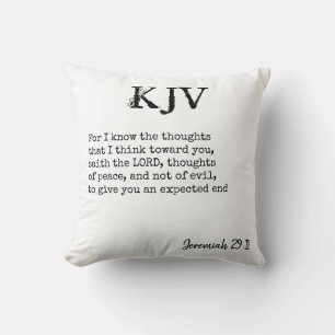 Jeremiah 29:11 KJV Bible Quote - Can Be Customized Throw Pillow
