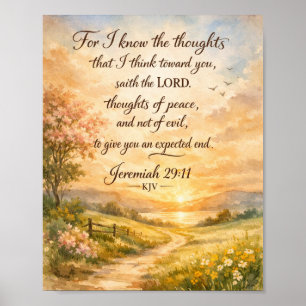 Jeremiah 29:11 KJV Poster – Bible Verse Art