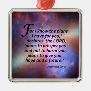 Jeremiah 29:11 metal ornament