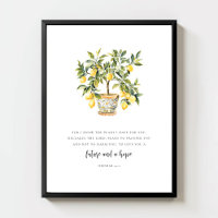 Jeremiah 29:11 Modern Watercolor Lemon Tree