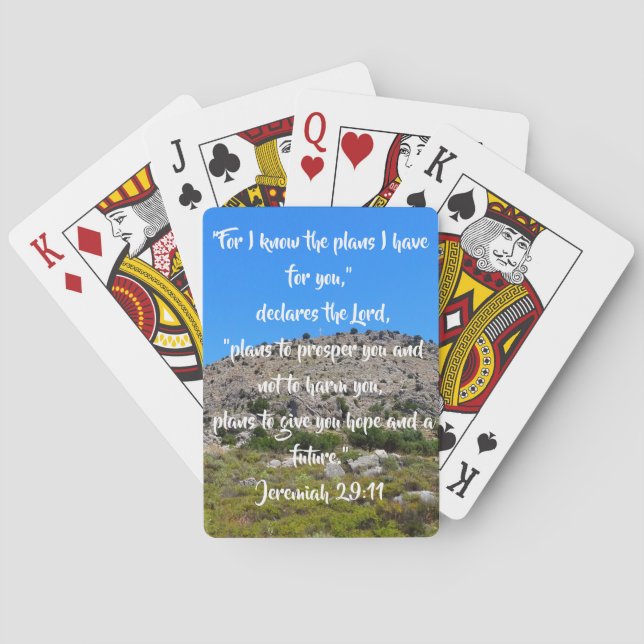 Jeremiah 29:11 MountainView Customizable Christian Playing Cards (Back)