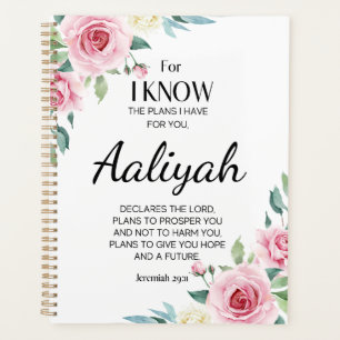 Jeremiah 29:11 Pink Rose Personalize Planner