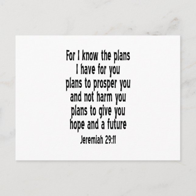 Jeremiah 29:11 postcard (Front)