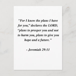 JEREMIAH 29:11 POSTCARD