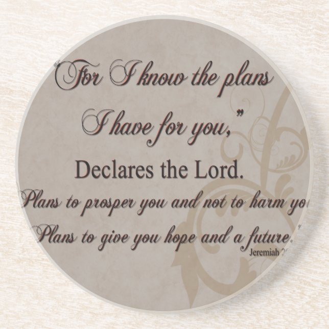 Jeremiah 29:11 Scripture Gift Coaster (Front)