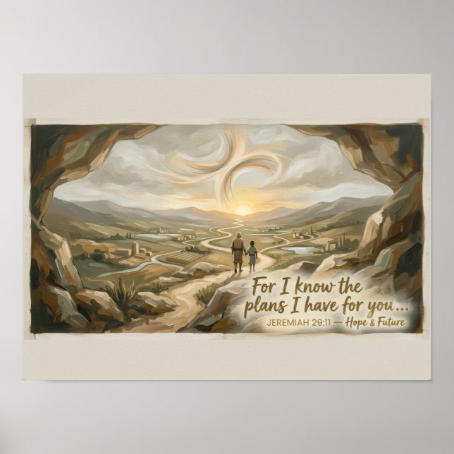 Jeremiah 29:11 Scripture Poster | Christian Wall (Front)