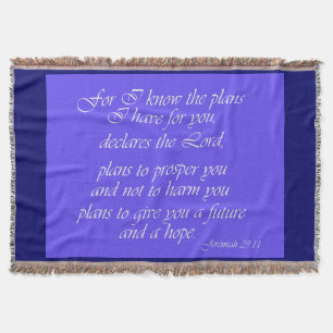 Jeremiah 29:11 Scripture Throw Blanket