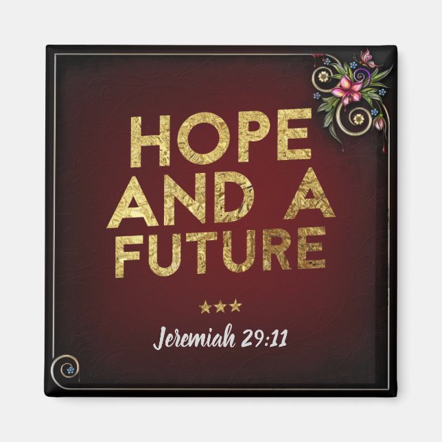 Jeremiah 29:11 Square Magnet (Front)