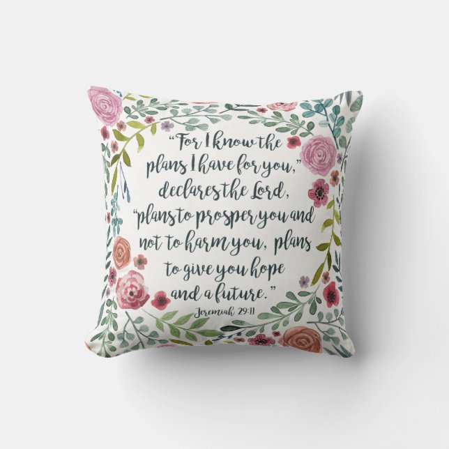 Jeremiah 29:11 throw pillow (Front)