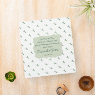 Jeremiah 29:11 with Watercolor Leaves Bible Verse Binder