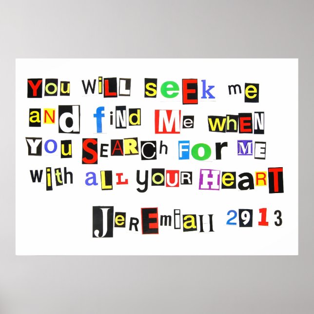 Jeremiah 29:13 Poster de la note de rançon (Devant)