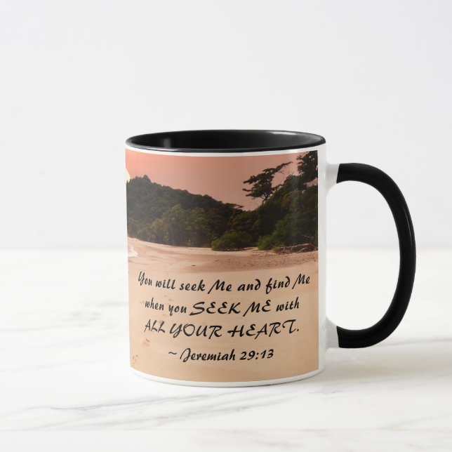 Jeremiah 29:13 Seek Me with All Your Heart Bible Mug (Right)