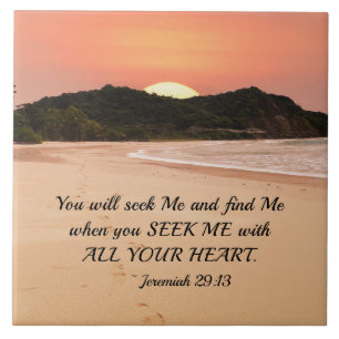 Jeremiah 29:13 Seek Me with All Your Heart Bible Tile