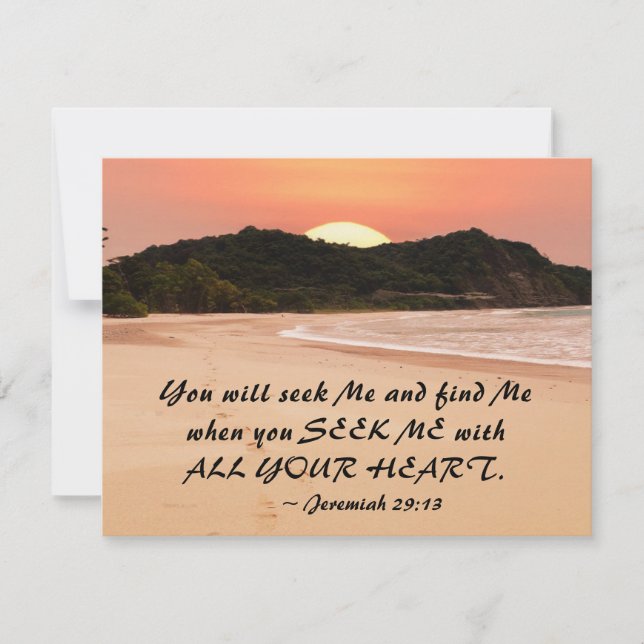 Jeremiah 29:13 Seek Me with All Your Heart Flat Card (Front)