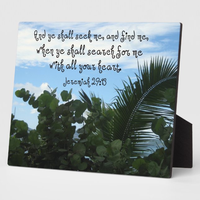 Jeremiah 29:13 Seeking and finding God Plaque (Side)