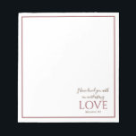 Jeremiah 31:3 Elegant Deep Red Bible Verse Notepad<br><div class="desc">Jeremiah 31:3 is such a beautiful Bible verse. This design features a crisp white background with a deep red border and classic typography. What a great way to remind yourself of the love that only Christ can give.</div>
