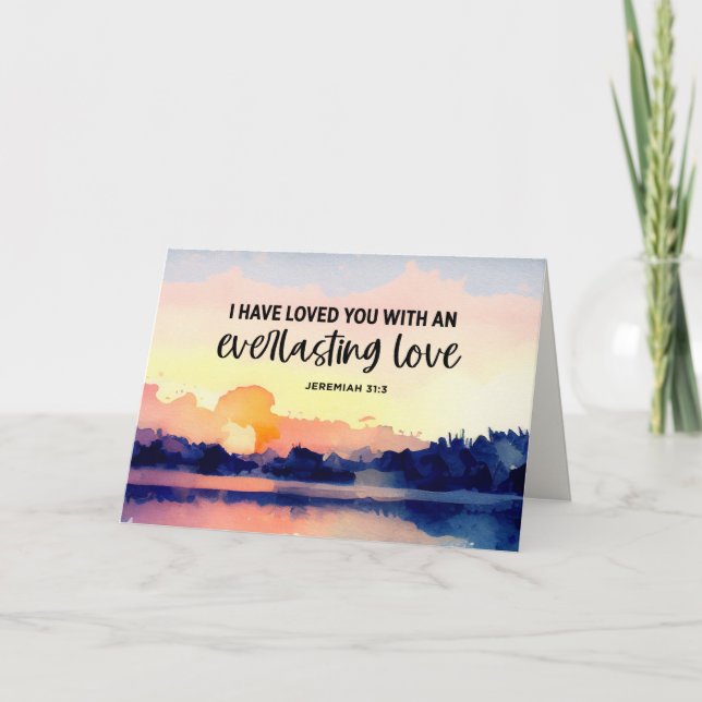 Jeremiah 31:3 I have loved you Bible Verse  Card (Front)