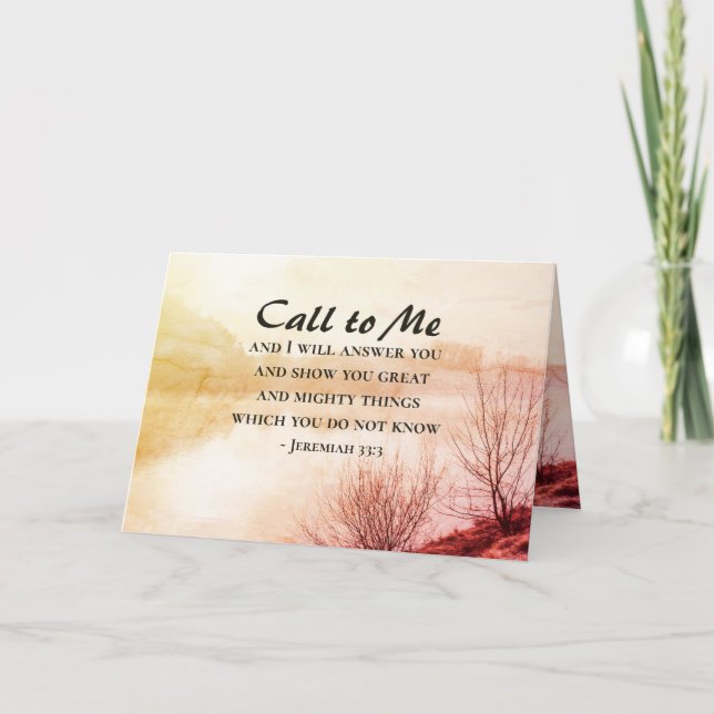 Jeremiah 33:3 Call to Me and I will Answer You Card (Front)