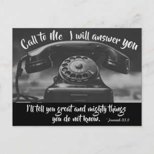 Jeremiah 33:3 Call to Me I will answer you, Bible Postcard