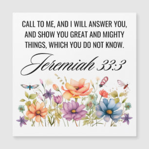 Jeremiah 33:3 Call to Me Wildflowers Scripture