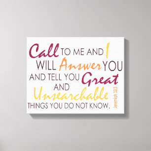 Jeremiah 33:3 canvas print