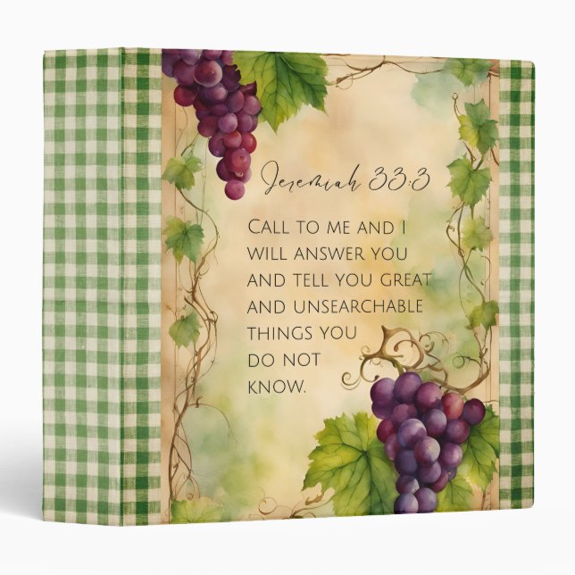 Jeremiah 33:3 Christian Bible Verse Binder (Front/Spine)