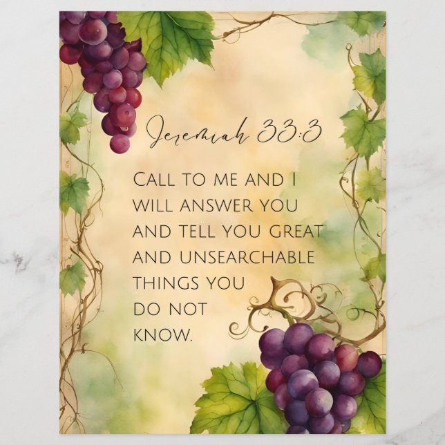 Jeremiah 33:3 Christian Bible Verse Flyer (Front)