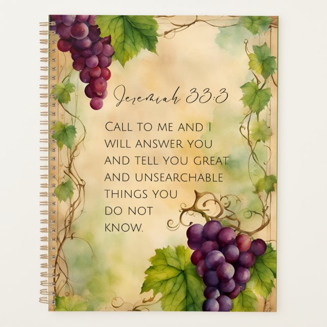 Jeremiah 33:3 Christian Bible Verse Planner (Front)