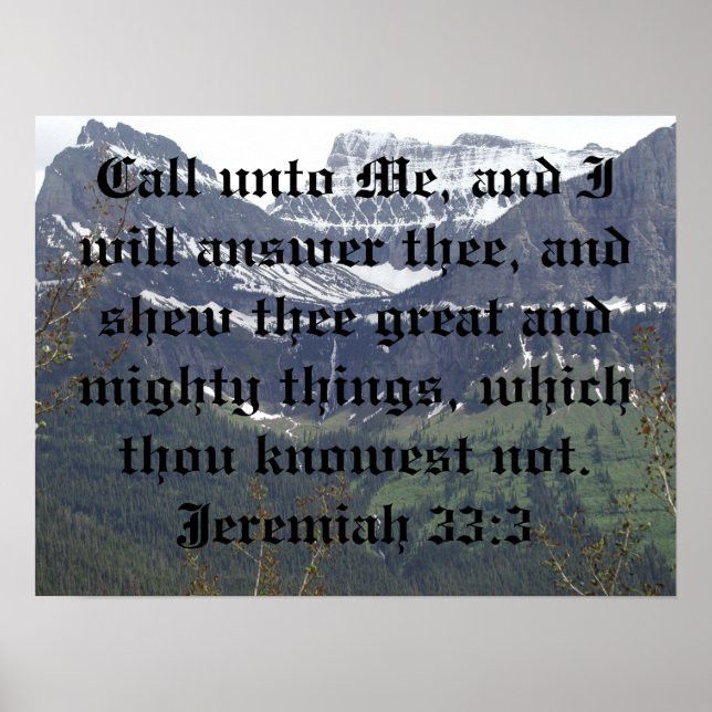 Jeremiah 33:3 poster (Front)