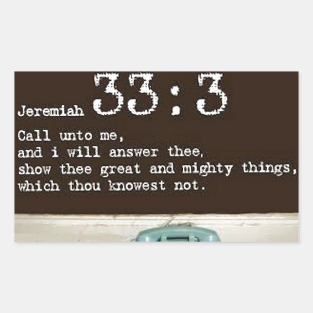 Jeremiah 33:3 sticker (Front)