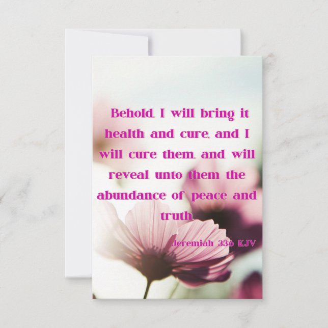 Jeremiah 33:6 KJV Bible Scripture Pic Greeting Card (Front)