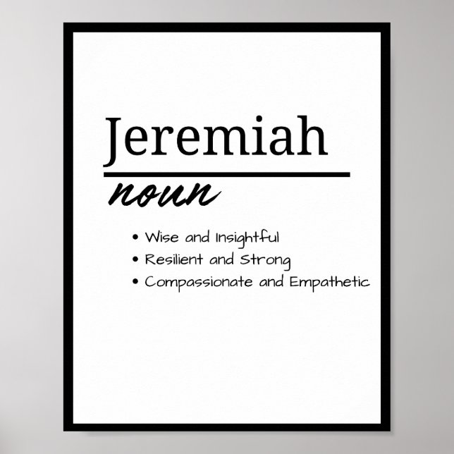 Jeremiah, Boy Personalized Name Definition  Poster (Front)
