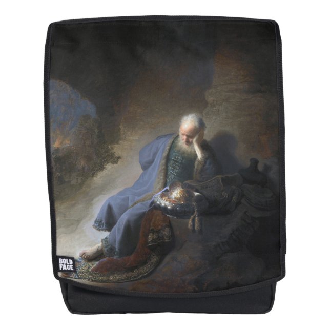 Jeremiah Destruction Jerusalem Bible Rembrandt Backpack (Front)
