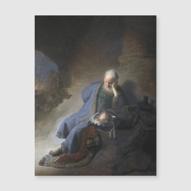 Jeremiah Lamenting on Fall of Jerusalem, Rembrandt (Front)