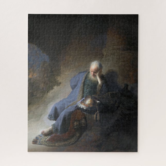 Jeremiah Lamenting on Fall of Jerusalem, Rembrandt Jigsaw Puzzle (Vertical)