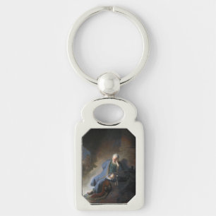 Jeremiah Lamenting on Fall of Jerusalem, Rembrandt Keychain