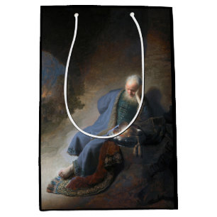 Jeremiah Lamenting on Fall of Jerusalem, Rembrandt Medium Gift Bag