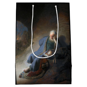 Jeremiah Lamenting on Fall of Jerusalem, Rembrandt Medium Gift Bag