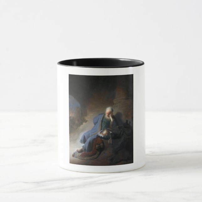 Jeremiah Lamenting on Fall of Jerusalem, Rembrandt Mug (Center)