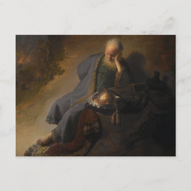 Jeremiah Lamenting the Destruction of Jerusalem Postcard (Front)